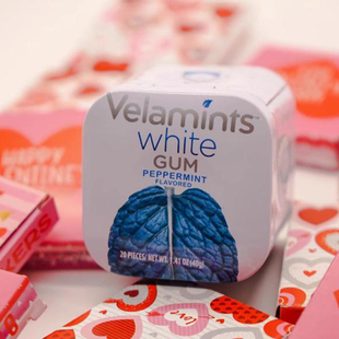 Velamints-White浓薄荷冰感清凉高效工作持久清新口香糖 40g