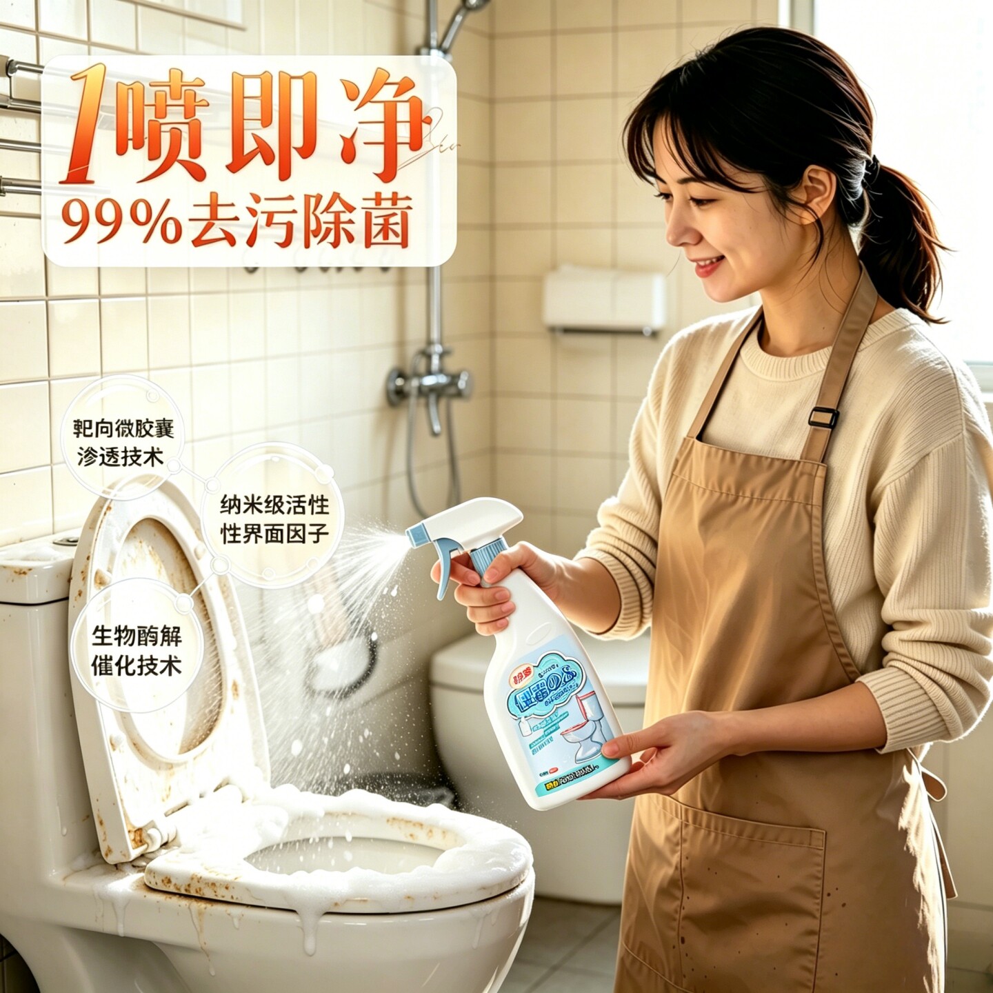 马桶盖清洁剂洗厕所去黄除