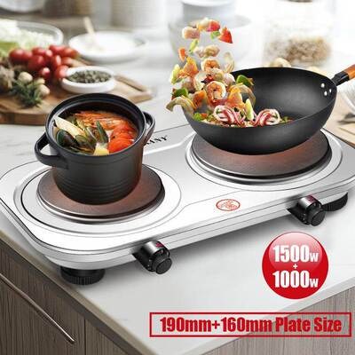 外贸110v美规电热炉5档可调温双头灶烹饪电炉ELECTRIC STOVE