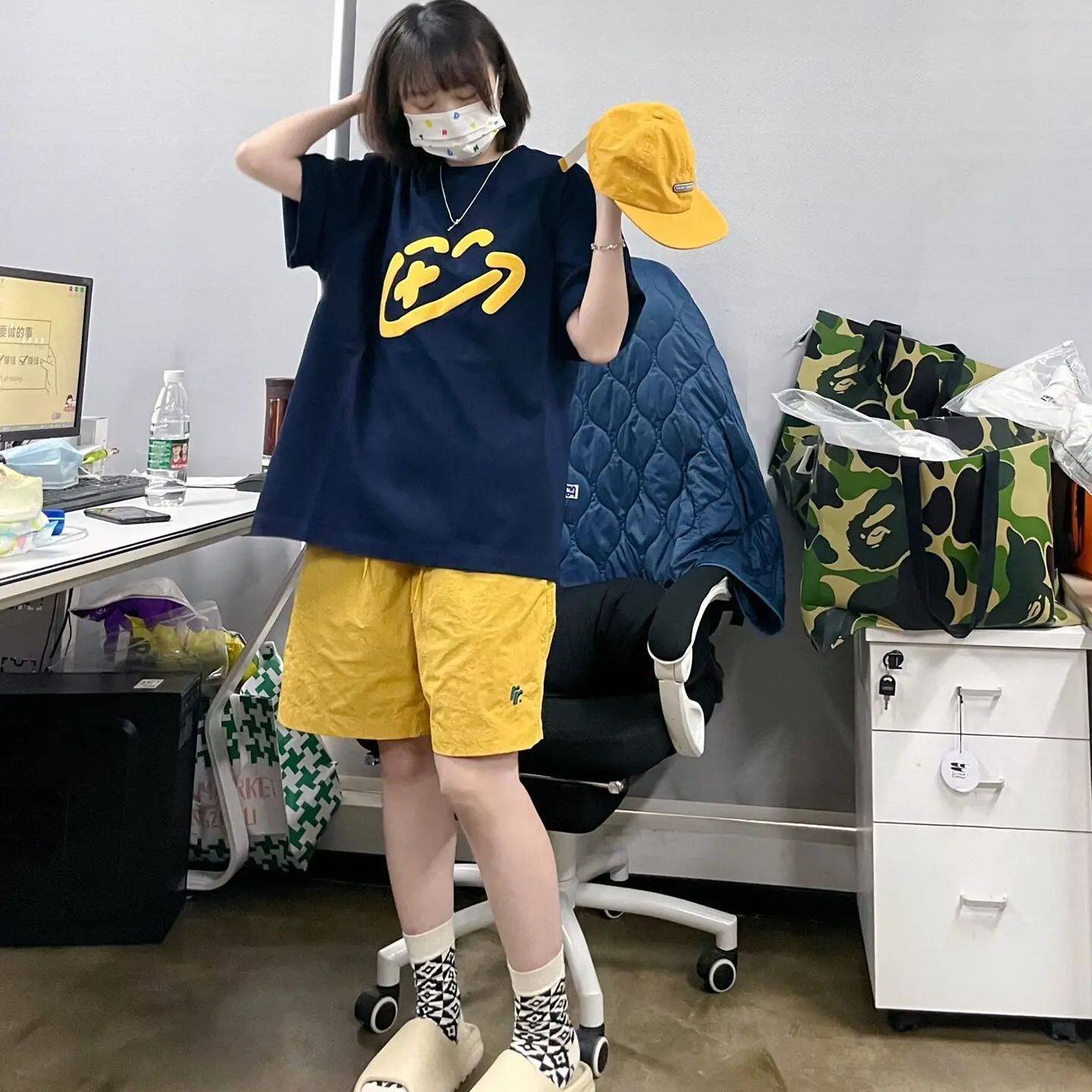 休闲运动服套装女夏季新款时尚宽松百搭减龄显瘦短袖短裤两件套