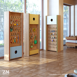 搭配件展示柜宠物店商品陈列架文创壁柜旅游产品 洞洞板立柜时尚