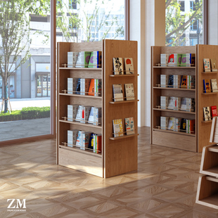 书店书架中岛柜图书馆文创礼品展柜双面书柜学校阅览室绘本展示架