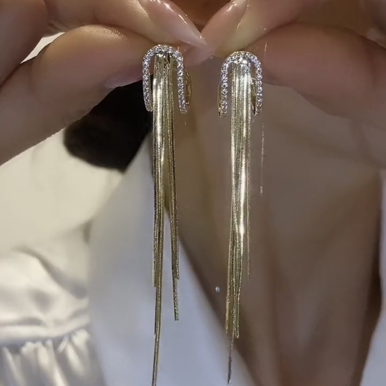 高级感链条流苏耳环耳饰
