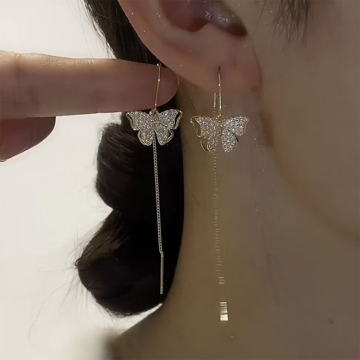 韩国东大门超仙长款蝴蝶流苏耳线气质网红显脸瘦简约时尚潮耳环女,饰品/流行首饰/时尚饰品新,耳线,淘宝优惠券,粉丝福利购,淘宝优惠卷