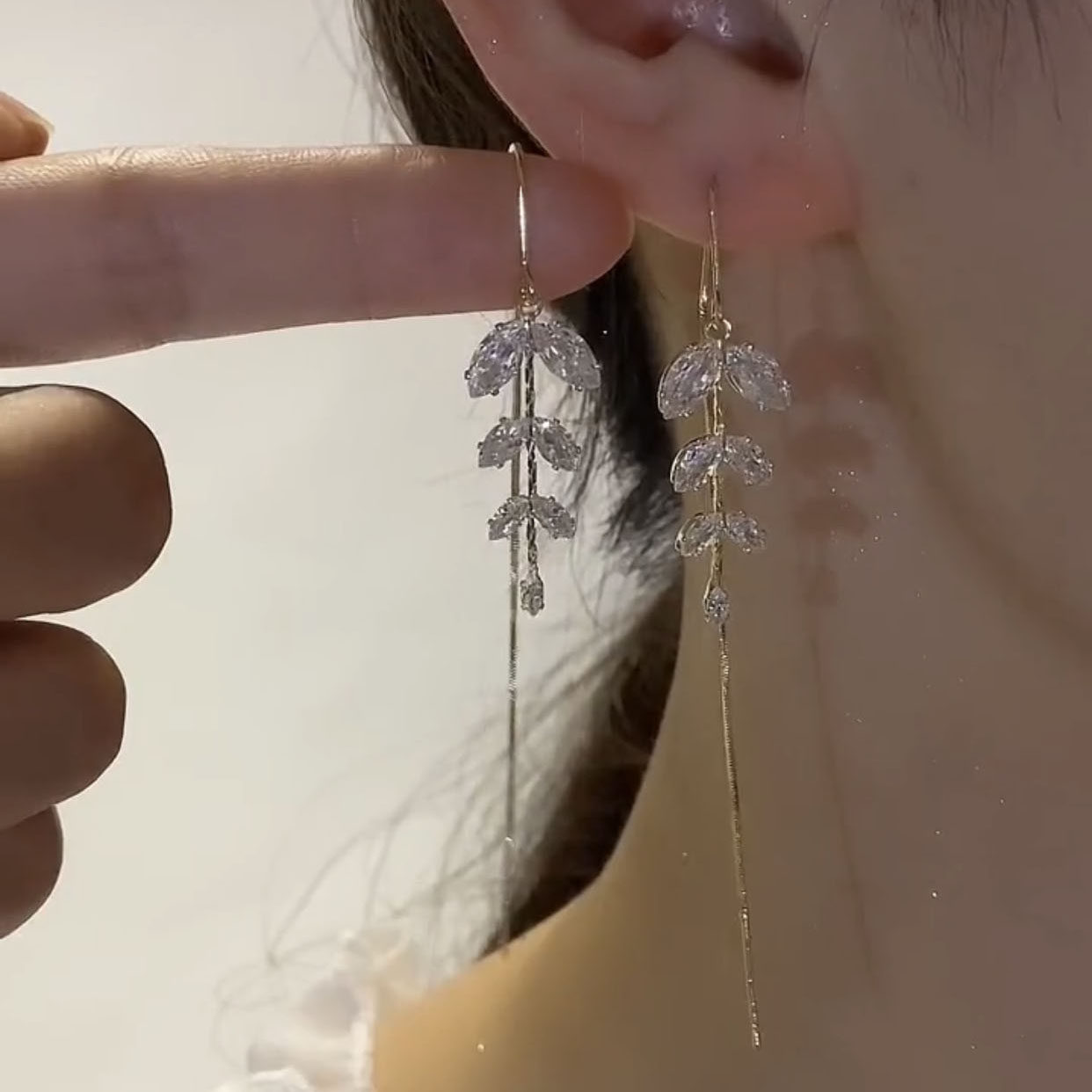 韩国耳线小众水晶东大门女