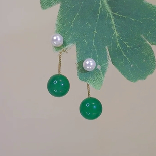新中式国潮风爆款绿珠流苏耳环925银针耳坠小众经典百搭女款耳饰