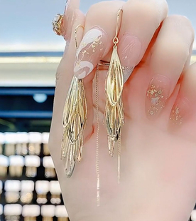 耳线流苏耳环2023新款爆款高级感纯银针耳饰独特耳钉女夏小众耳挂