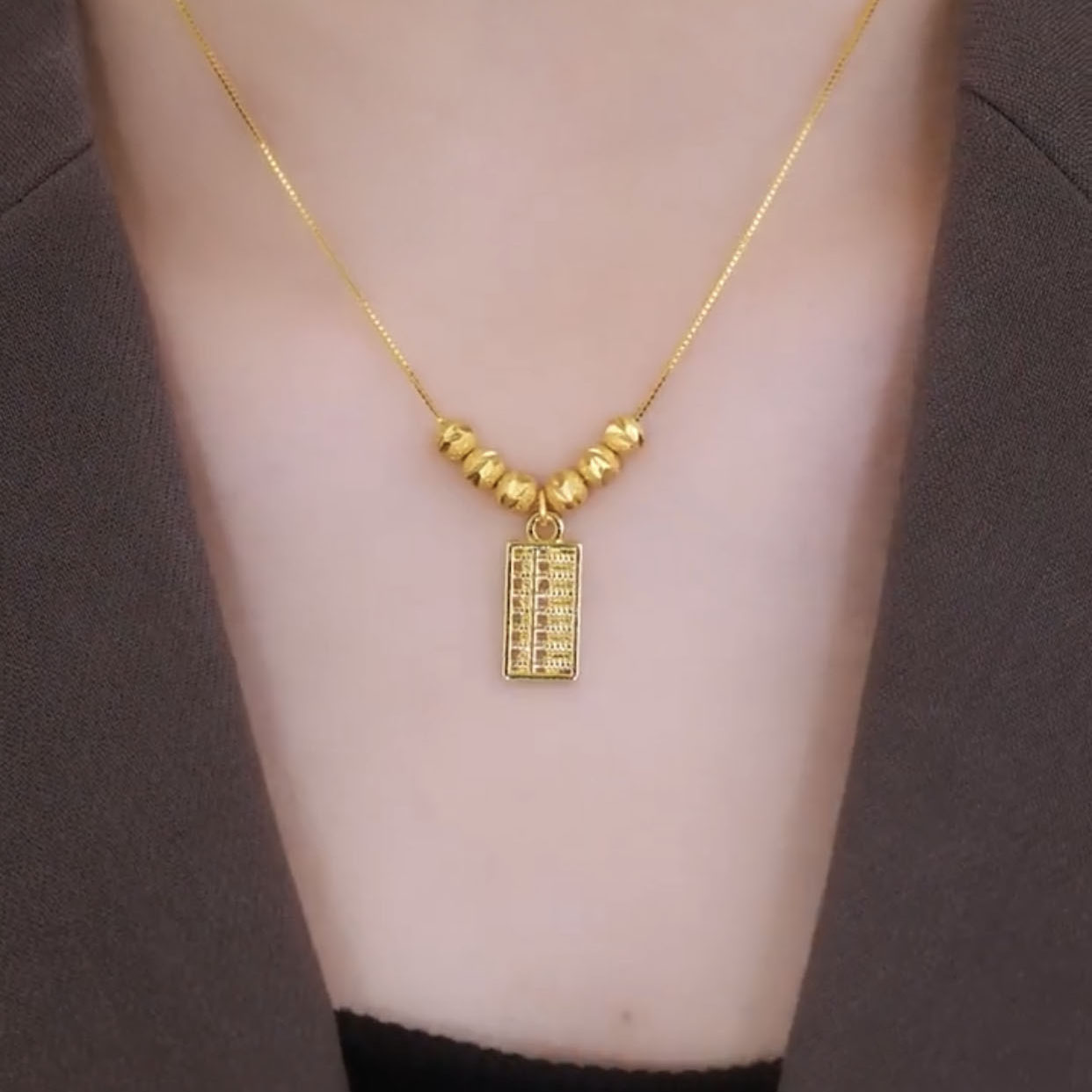 招财进宝项链钛钢大气女