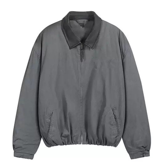 AC 做旧翻领夹棉拉链夹克外套 灰色 S-XL