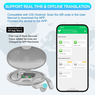 Smart Bluetooth Earphones Open Se Earphones AI Translation