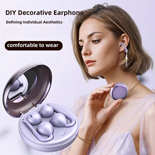 ENC Ear Clip Bluetooth Earphone Unique Design Makeup Mirror