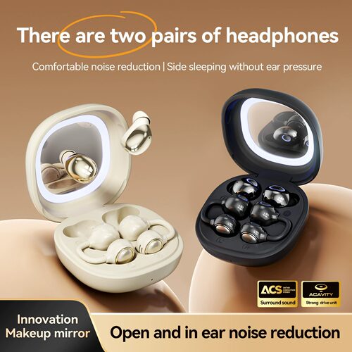 Makeup Mirror 2-in-1 Bluetooth Earbuds Sleep Earphone Couple