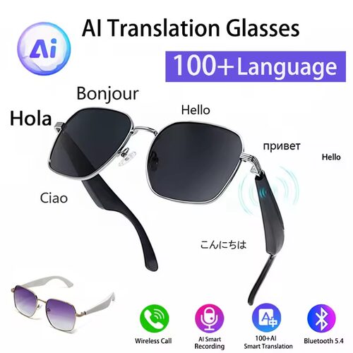 Smart Glasses AI Translator  translate sunglasses earbuds