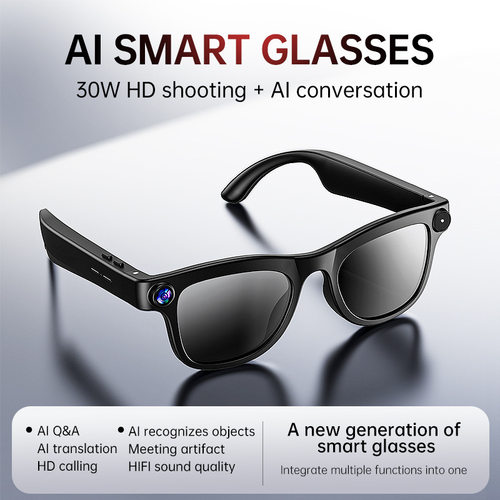 AI translator glasses 0.3MP camera smart voice assistant