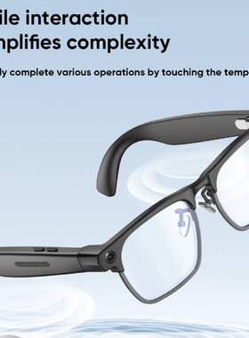semi-rimless glasses AI translator video camera headphone