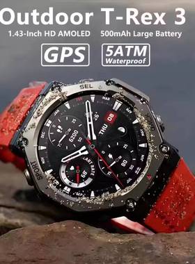 AMOLED  Smart Watch T-Rex GPS Compass Altimeter Barometric