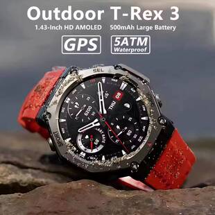 AMOLED Smart Watch T-Rex GPS Compass Altimeter Barometric