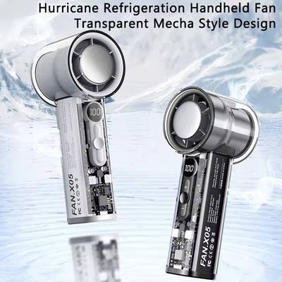 Transparent Mecha Style Mini Portable Hand Fan 100 Speeds