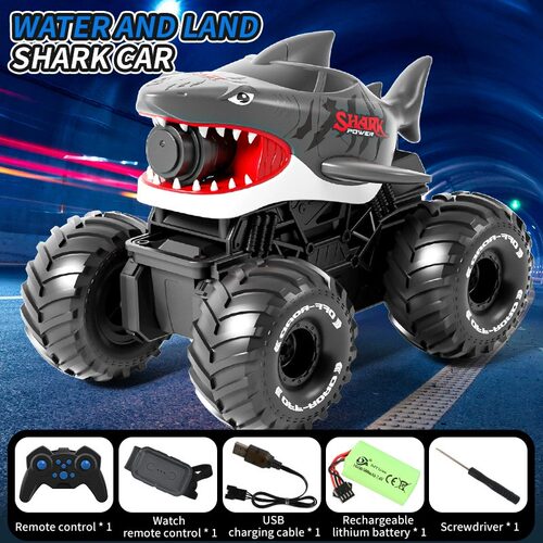 Rc Shark Car Amphibious 2 In1 Electric Water Gun Truck