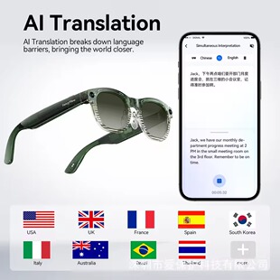 AI translator Smart Glasses camera Video sunglasses earbuds