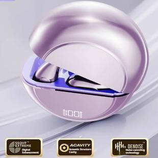 Open Ear Clip Earbud LED Bluetooth 5.4 Headphones Earphones