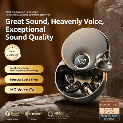 AI translator Ear-Clip Bluetooth Earbuds  Charging Case