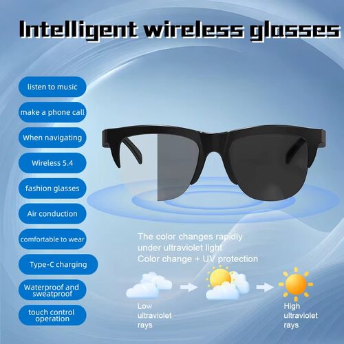Transparent Lens Bluetooth Audio Glasses Open-Ear Speakers