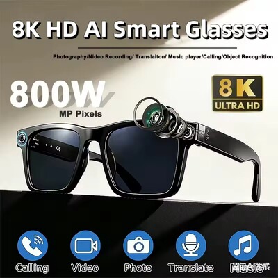 AI translator Smart Glasses 800w Camera BT Call Translation