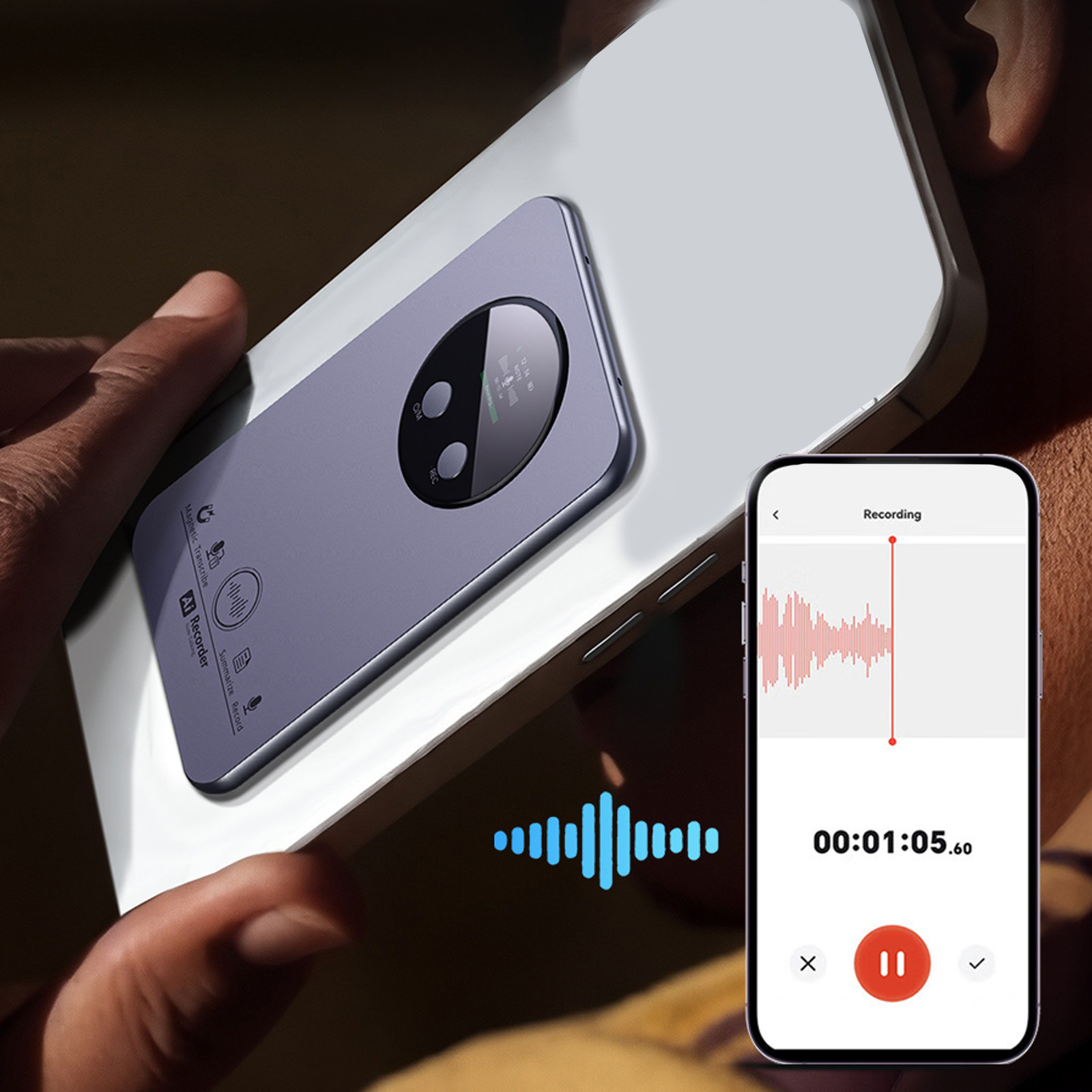 Memory Audio Recorder Smart AI Engine Voice Recorder for Meeting Transcription Summary Playback