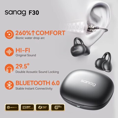 Sanag F30 OpenEar Bluetooth Headphones AI trasnlator earbuds