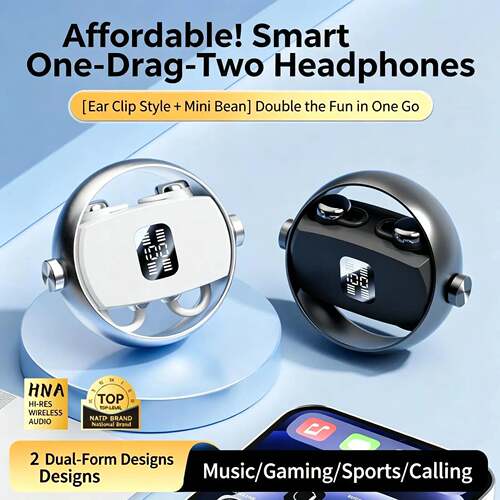 2 In 1 Dual Style Earbuds Low Latency Gaming Headphones