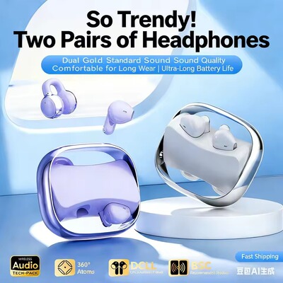 Rotating Creative Dual Bluetooth Earphones Couple earbuds