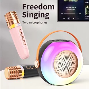 Bluetooth A6 Karaoke Machine Speaker System Microphones