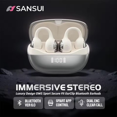 Sansui/山水 W68 Ear Clip Headphones Bluetooth 6.0 Earphones