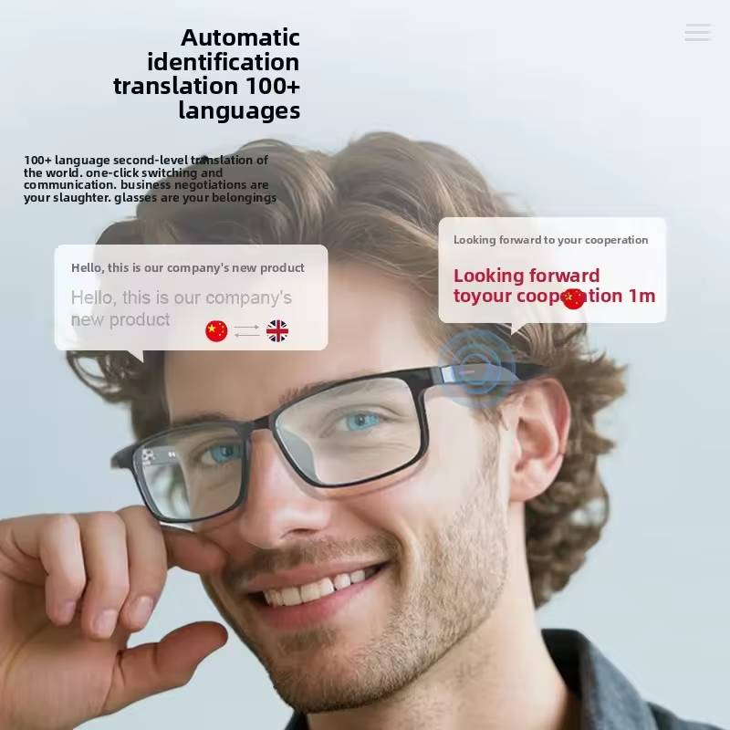 Ai translator bluetooth Anti Blue Light glasses translation