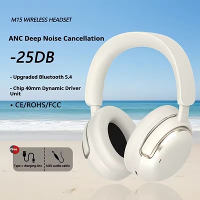 Active Noise Cancel Headphones Over Ear Bluetooth earphones