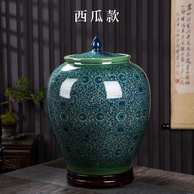 景德镇陶瓷米缸带盖家用油缸水缸
