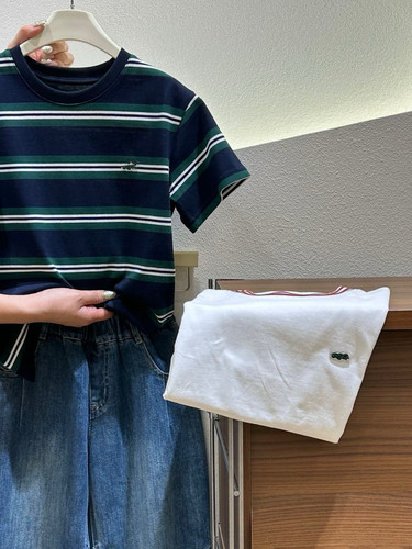 26春夏新款童装男女儿童潮牌条纹短袖T恤百搭休闲上衣鳄鱼刺绣T恤