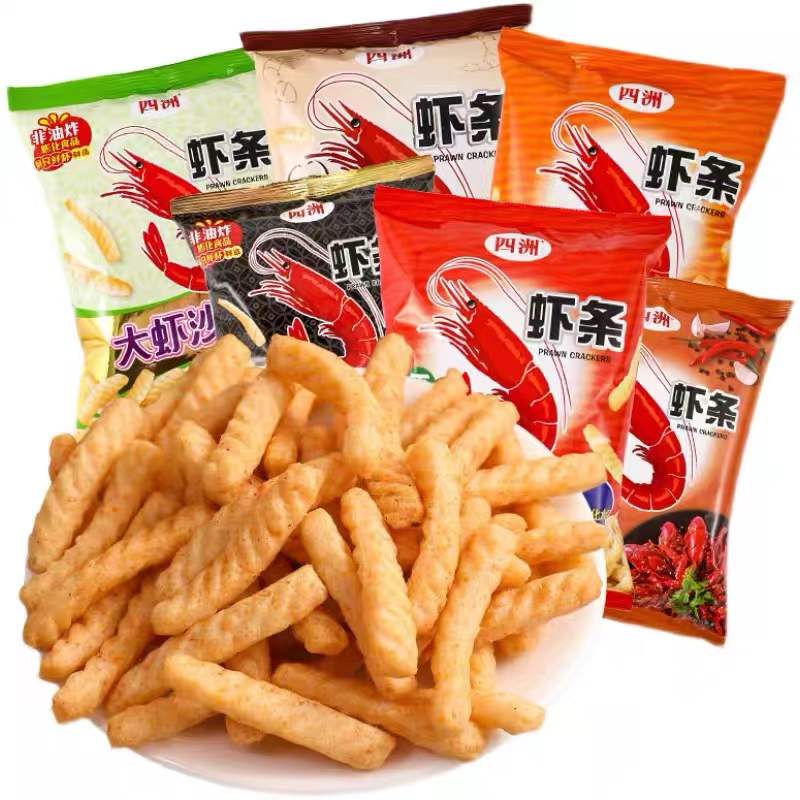 四洲80g虾条滿6袋包邮