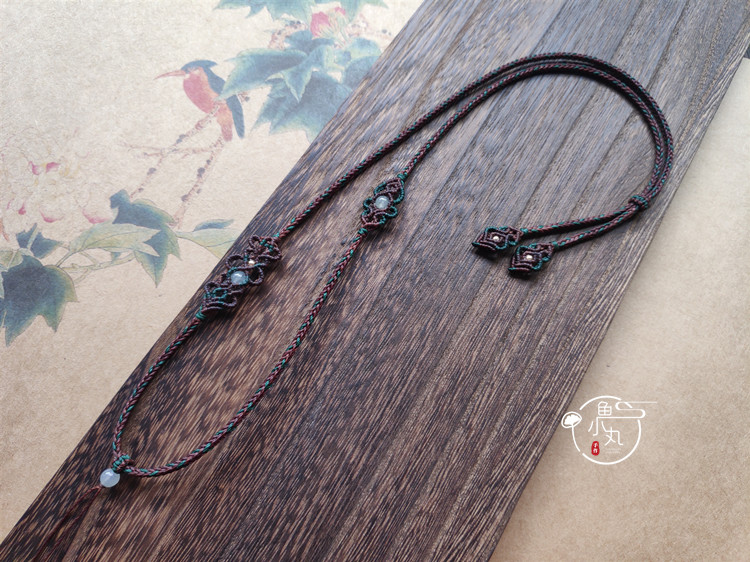 鱼小丸手作手工编织金银玉坠绳