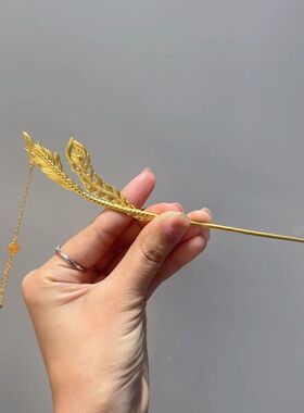 古法龙凤尾流苏发簪古典气质设计款发钗新中式簪子婚嫁发饰