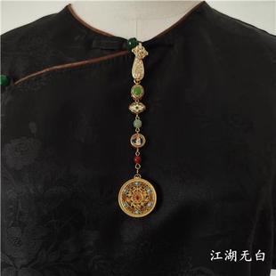 【月下满福】国潮原创中式衣服旗袍压襟挂件和田兔子汉服配饰女