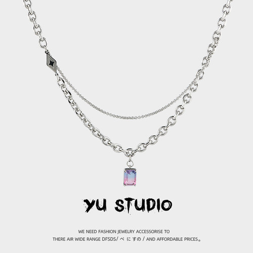 YUSTUDIO情侣钛钢嘻哈潮流项链