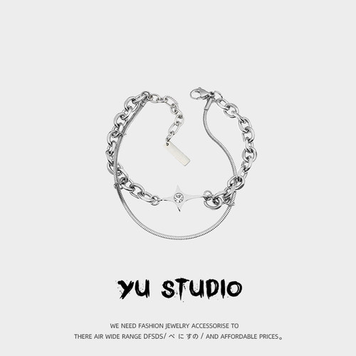 YUSTUDIO情侣钛钢流行精钢手链