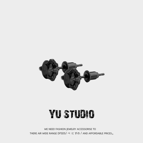 YUSTUDIO环保铜小众锆石情侣耳钉