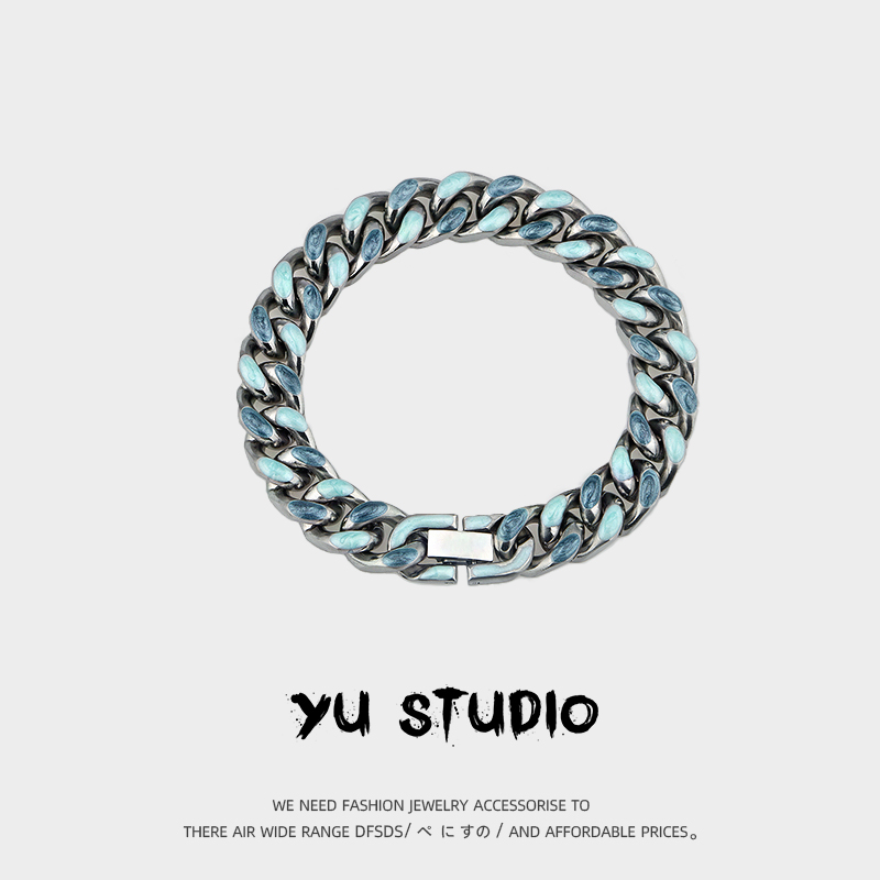 yustudio小众设计嘻哈星空蓝手链
