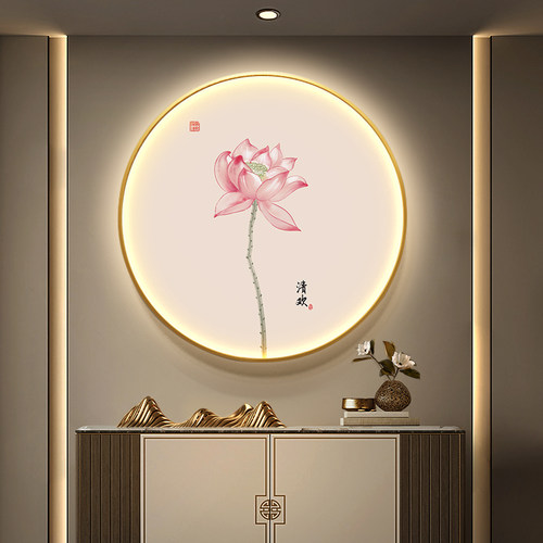 高级感荷花灯画新中式禅意装饰画