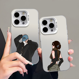 适用情侣用华为mate60手机壳新款P70nova13大孔荣耀magic6小米15苹果16VIVOX200高级OPPOFindX8S一加ACE5时尚