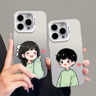 适用iphone16pro苹果14新款 小米15Ultra华为nova13大孔mate70情侣手机壳OPPOFindX8荣耀magic7VIVOX200小清新