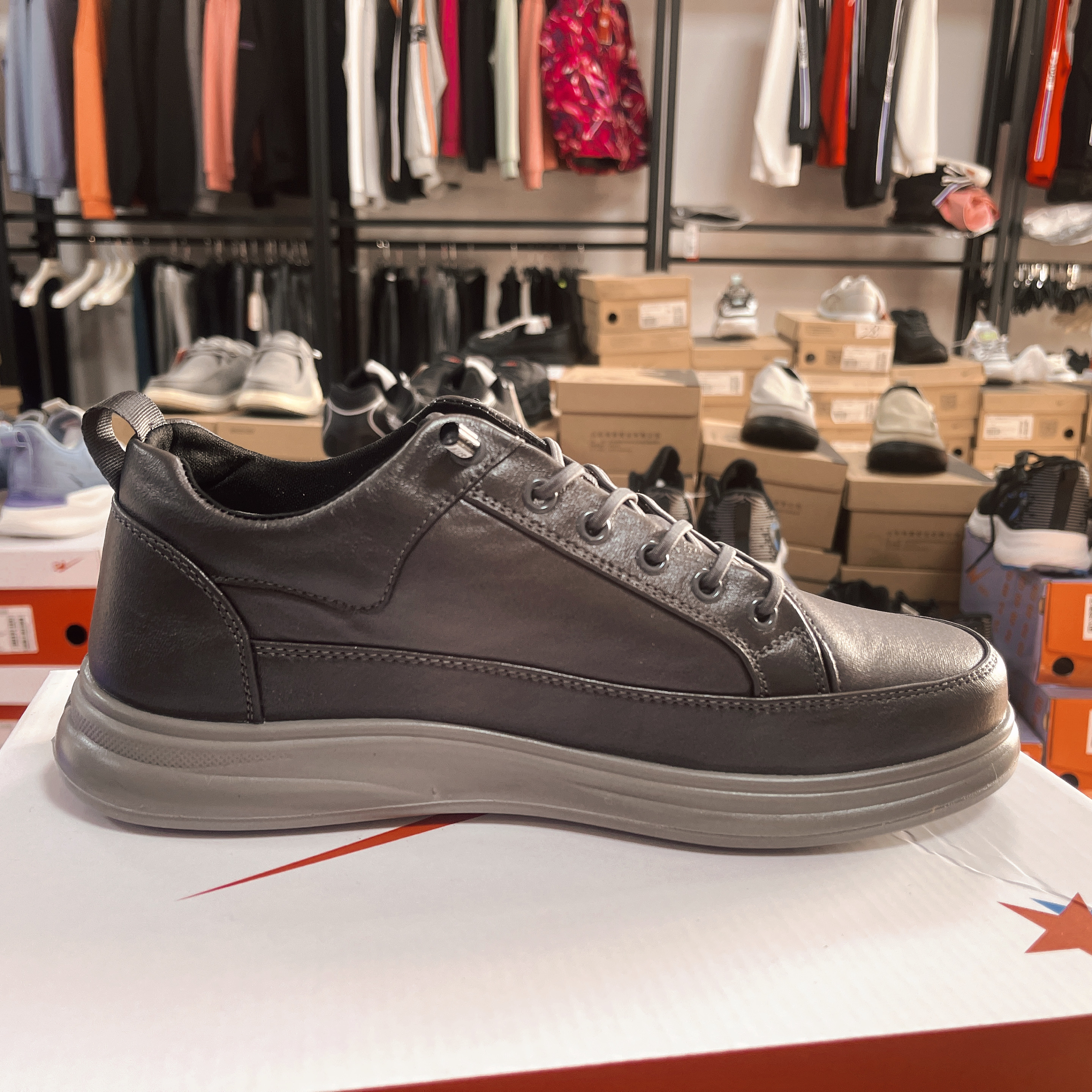 双星男鞋pu时尚板鞋百搭商务潮流休闲运动鞋秋冬款（皮鞋码）